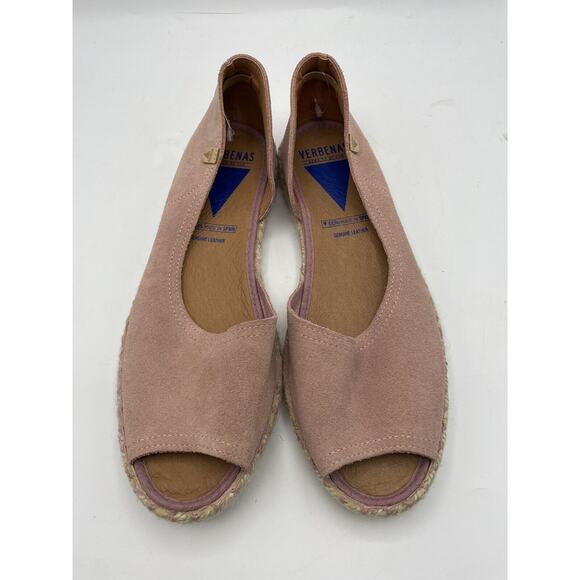 Verbenas CRUZ Pink Suede D'Orsay Open Toe Espadrille Flats Sz US 8.5/9 EU 40 NEW - Picture 1 of 6